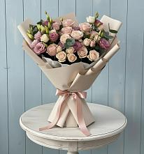 Букет цветов из:  Розы и Лизиантусы #REPLACE_PRED# Нарышкино