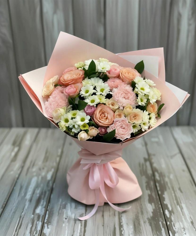 Букет цветов из: Гвоздики, Розы и Хризантемы в Нарышкино