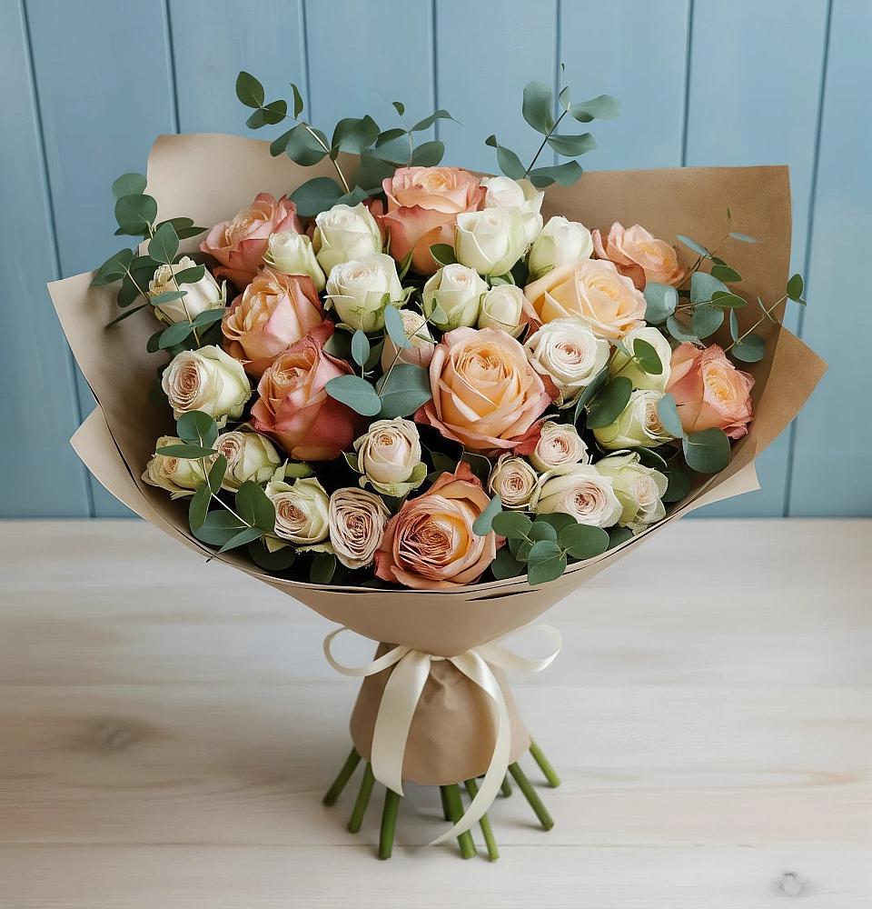 Букет цветов из: Альстромерии и Розы в Нарышкино