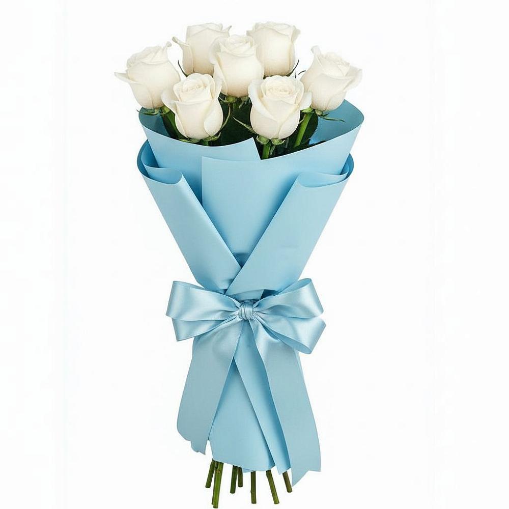 Букет 7 белых роз Проуд в Нарышкино
