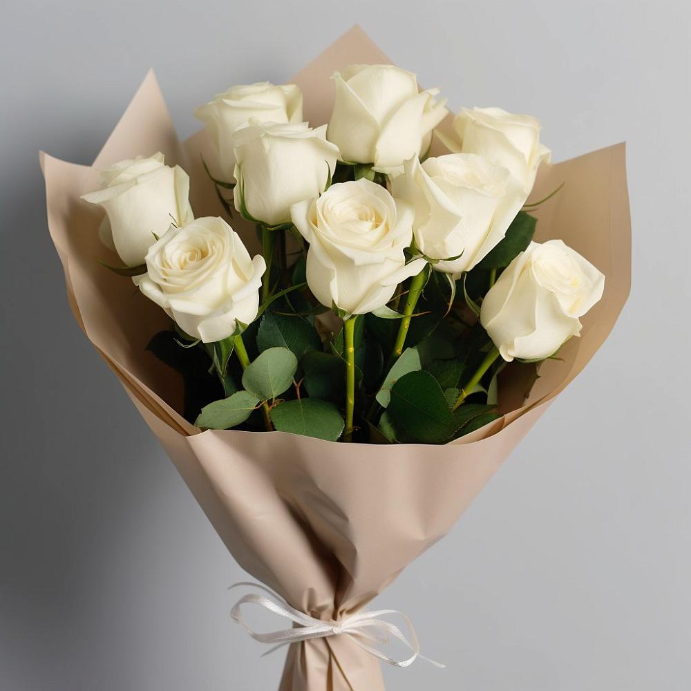 Букет 9 Белых роз Эдлесс Лав в Нарышкино