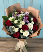 Букет цветов из:  Розы и Альстромерии в Нарышкино