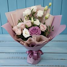 Букет цветов из:  Розы и Лизиантусы #REPLACE_PRED# Нарышкино