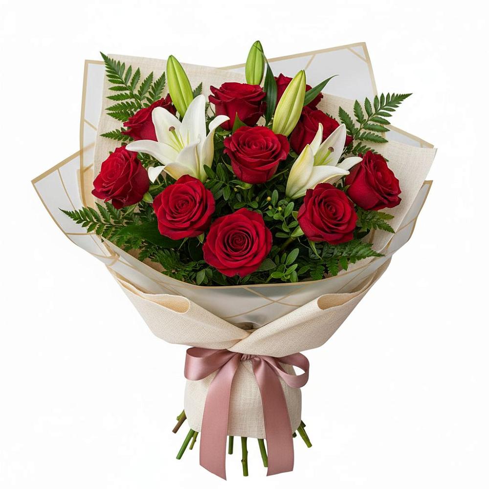 Букет цветов из: Лилии и Розы в Нарышкино