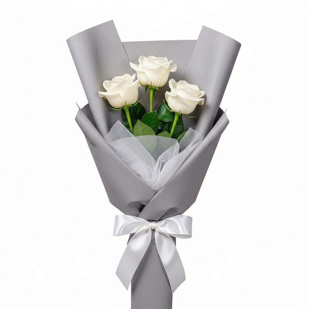Букет 3 белые розы в Нарышкино