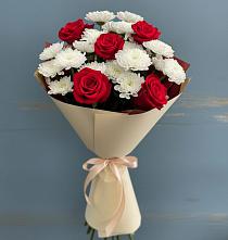 Букет цветов из:  Розы и Хризантемы #REPLACE_PRED# Нарышкино