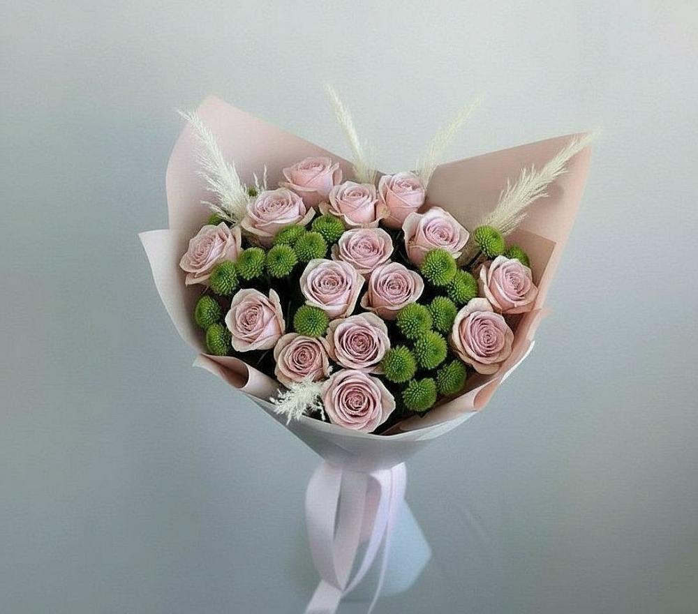 Букет цветов из: Розы и Хризантемы в Нарышкино