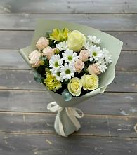 Букет цветов из:  Альстромерии, Розы и Хризантемы в Нарышкино