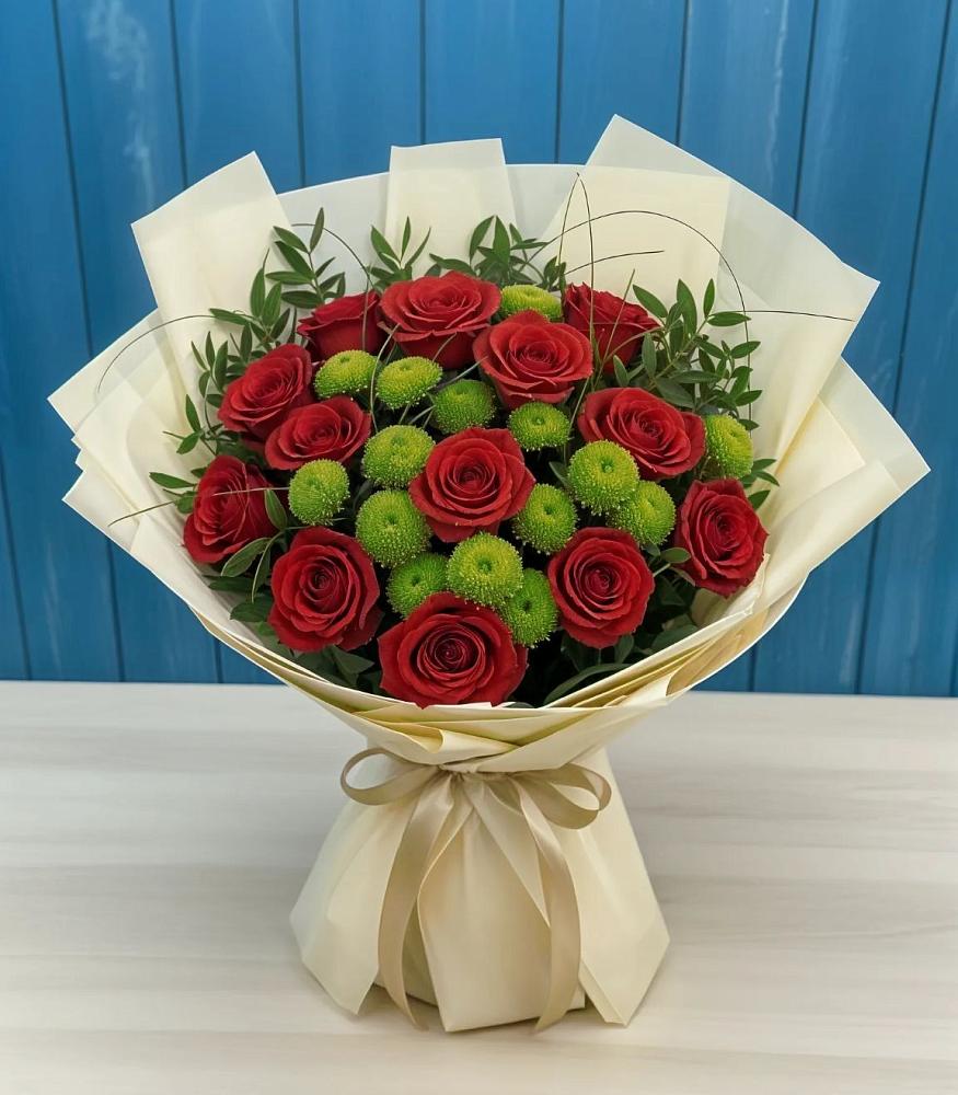 Букет цветов из: Розы и Хризантемы в Нарышкино